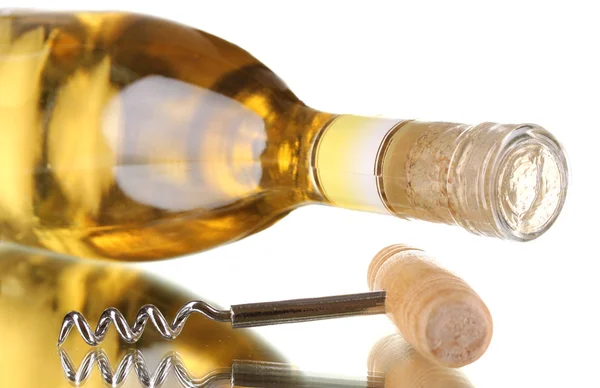 좋은 와인 병 코르크 흰색 절연 — 스톡 사진