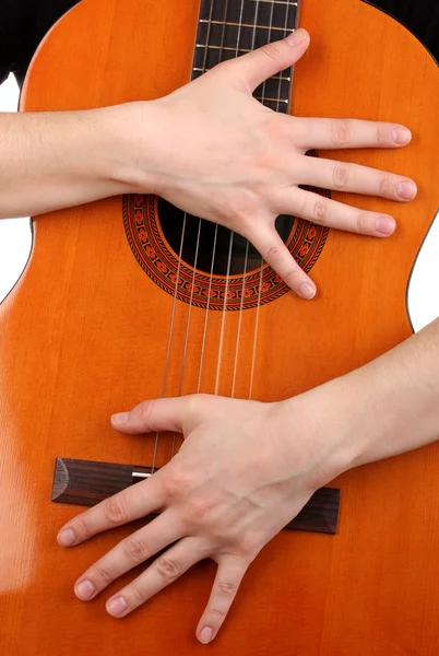 Gitara odizolowana na biały — Zdjęcie stockowe