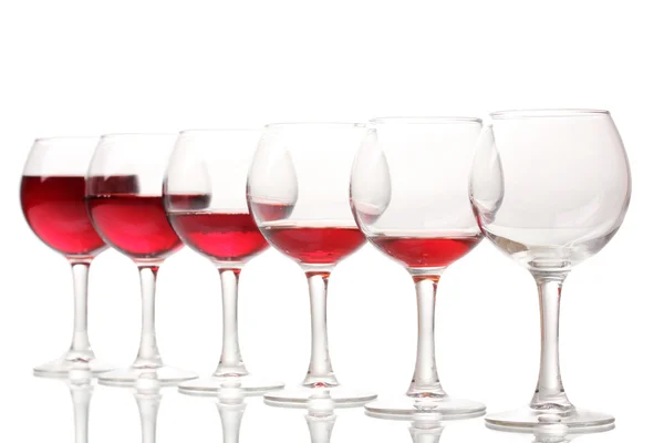 Wineglasses diisolasi di atas putih — Stok Foto
