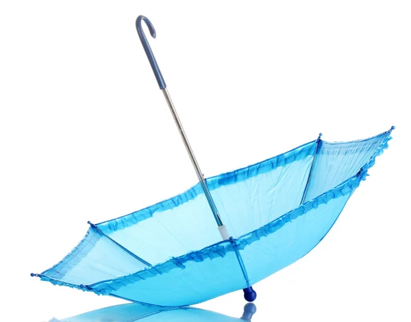 Guarda-chuva azul isolado no branco — Fotografia de Stock
