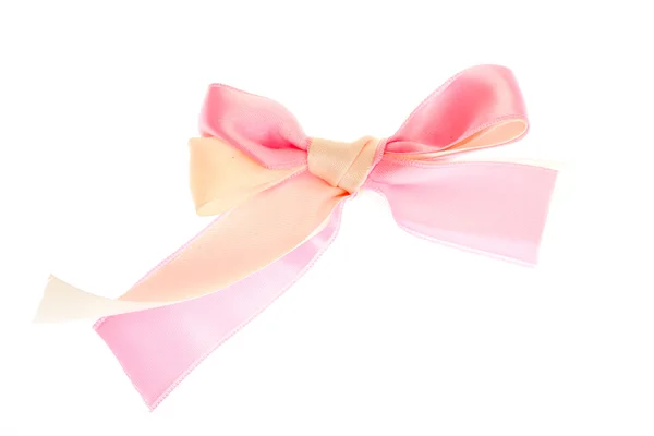 아름 다운 핑크색 새틴 나비 흰색 절연 — 스톡 사진