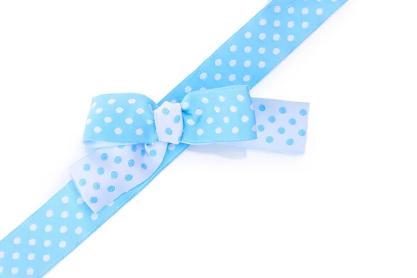 Krásné modré luk a stuha izolovaných na bílém — Stock fotografie