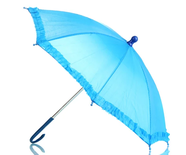 Paraguas azul aislado en blanco — Foto de Stock