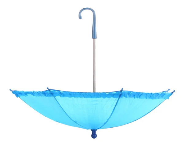 白で隔離される青い傘 — ストック写真