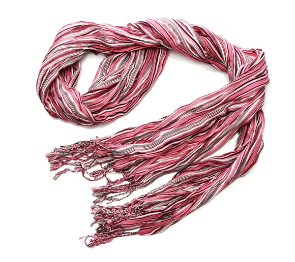 Helder roze vrouwelijke sjaal geïsoleerd op wit — Stockfoto