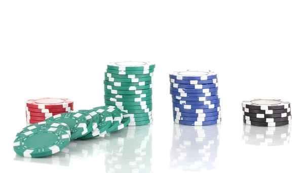 Casino zseton elszigetelt fehér — Stock Fotó