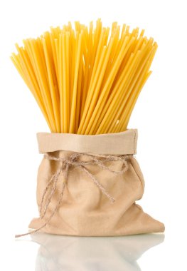 Pasta in a bag isolated on white clipart