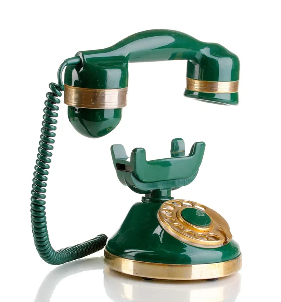 Retro telefon s plovoucí sluchátko izolovaných na bílém — Stock fotografie