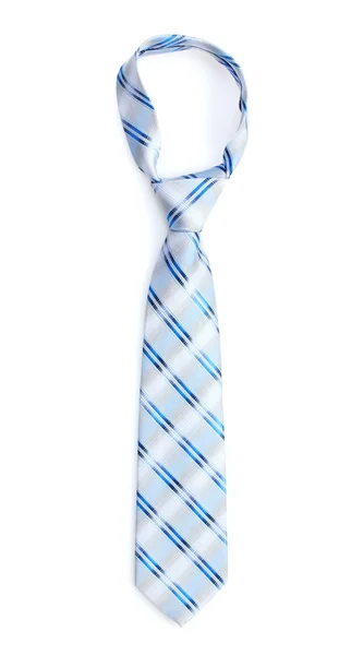 白で隔離されエレガントな青いネクタイ — ストック写真