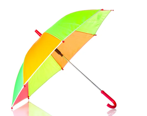 Deux parapluies colorés isolés sur blanc — Photo