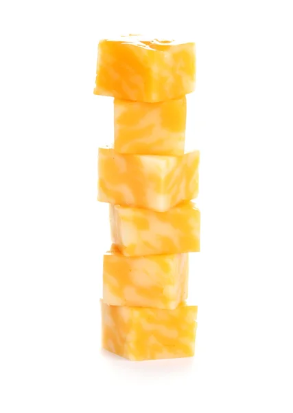 Στοίβα τυρί που απομονώνονται σε λευκό — Φωτογραφία Αρχείου