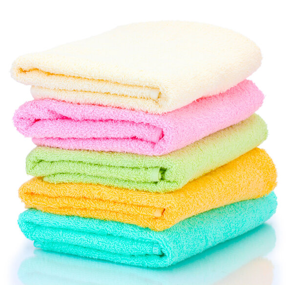 Colorful towels isolated on white