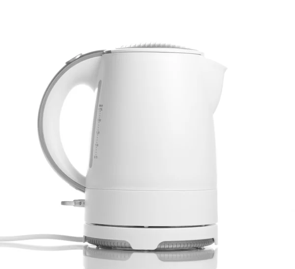stock image White electric kettle isolated on white