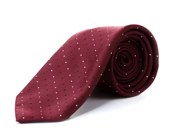 Cravate roulée rouge isolée sur blanc — Photo