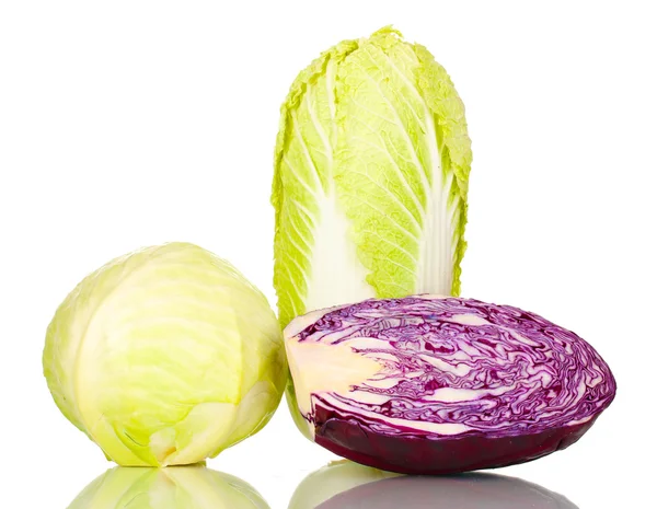 Fresh cabbages isolated on white — Stock Photo, Image