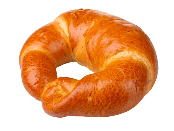 One bagel isolated on white — Stock Photo, Image
