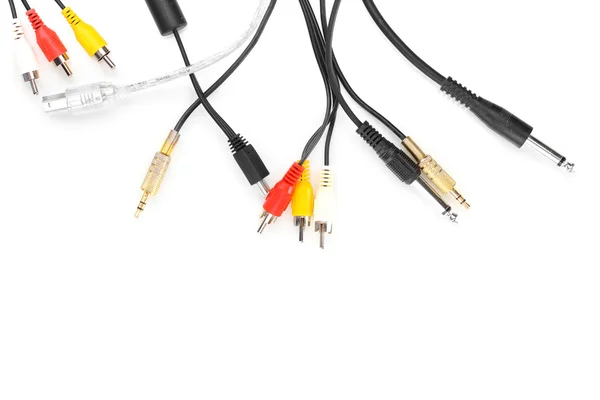Conectores de audio y vídeo aislados en blanco — Foto de Stock
