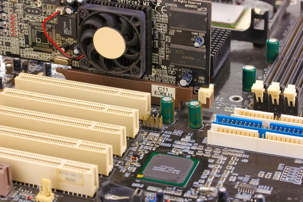 Modern electronic board. Motherboard close-up — Stock Photo, Image