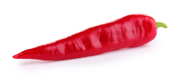 Pimenta quente vermelha isolada em branco — Fotografia de Stock