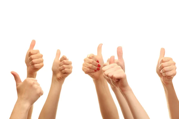 Group of young 's hands isolated on white — Stock Photo, Image