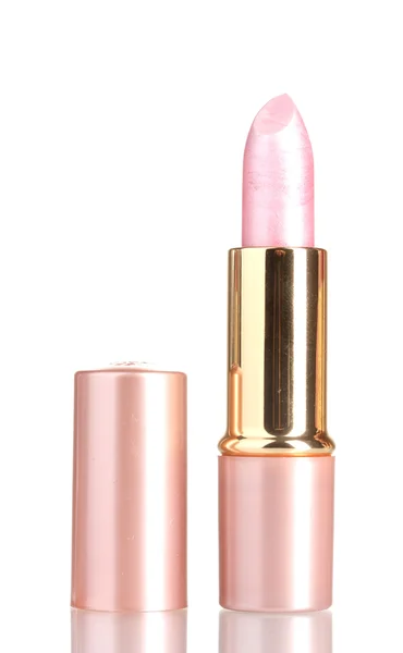 Schöner rosa Lippenstift isoliert auf weiß — Stockfoto