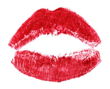 Red lips isolated on white clipart