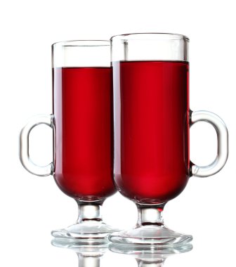 beyaz izole gözlüklü mulled şarap