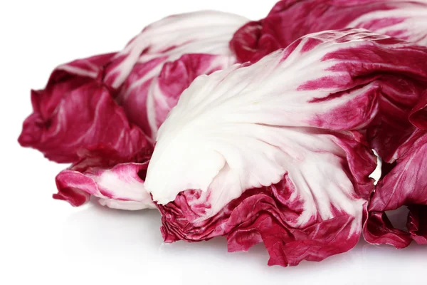 Red cabbage leaves isolated on white — Stok fotoğraf