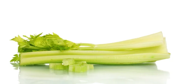 Färska slised grön selleri isolerad på vit — Stockfoto