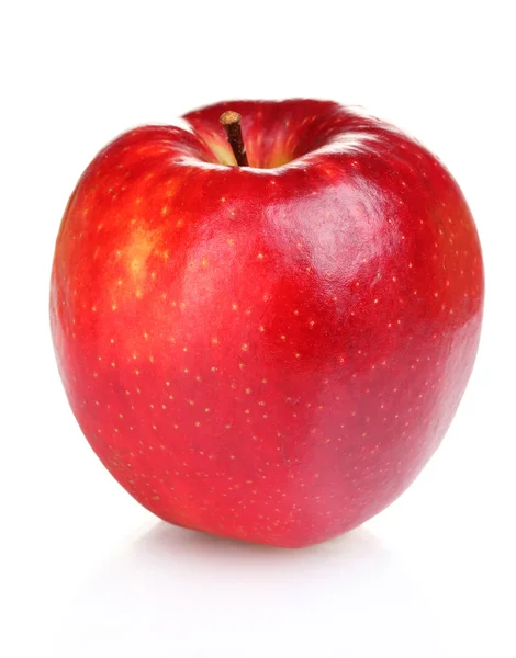 Saftigt rött äpple isolerad på vit — ストック写真