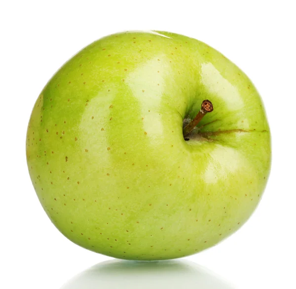 Beyaz izole sulu yeşil elma — Stok fotoğraf