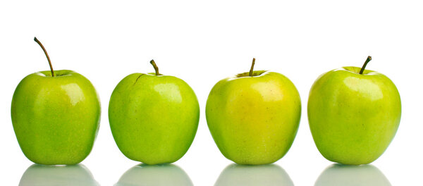 Juicy sweet apples isolated on white