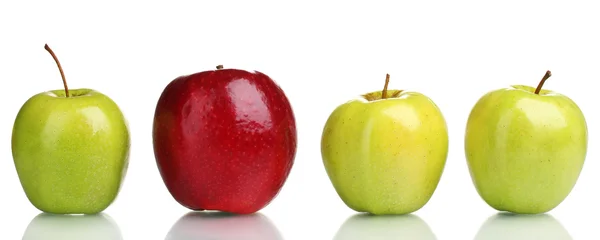 Juicy sweet apples isolated on white — Stock Photo, Image