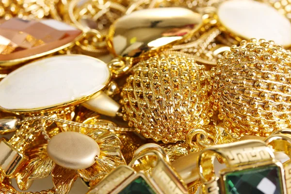 Olika guld smycken närbild — Stockfoto