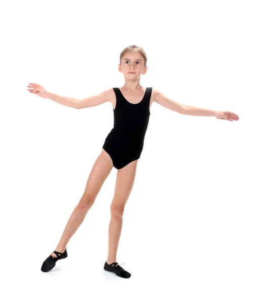 Niña bailarina, aislada en blanco —  Fotos de Stock