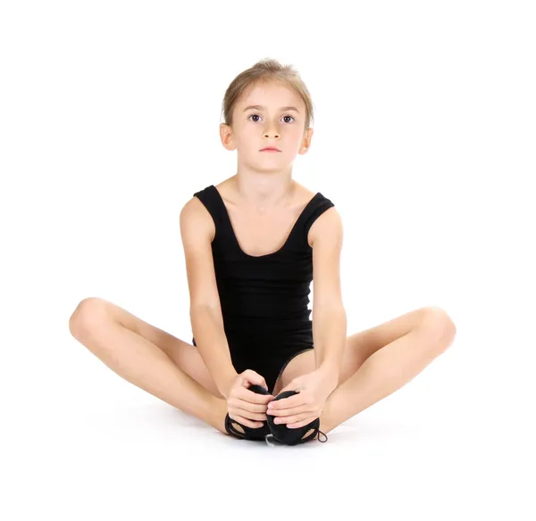 Malá baletka dívka, izolované na bílém — Stock fotografie