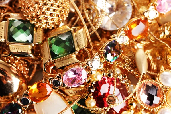 Různé detailní zlaté šperky — Stock fotografie