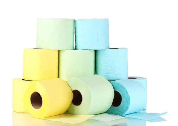 Rolls of toilet paper isolated on white — Stock Photo, Image