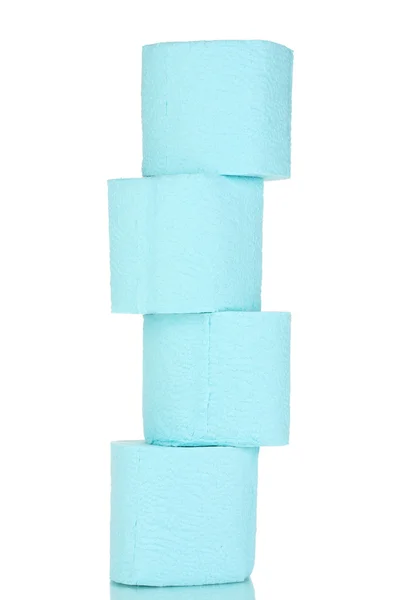 Rullar av toalettpapper isolerade på vitt — Stockfoto
