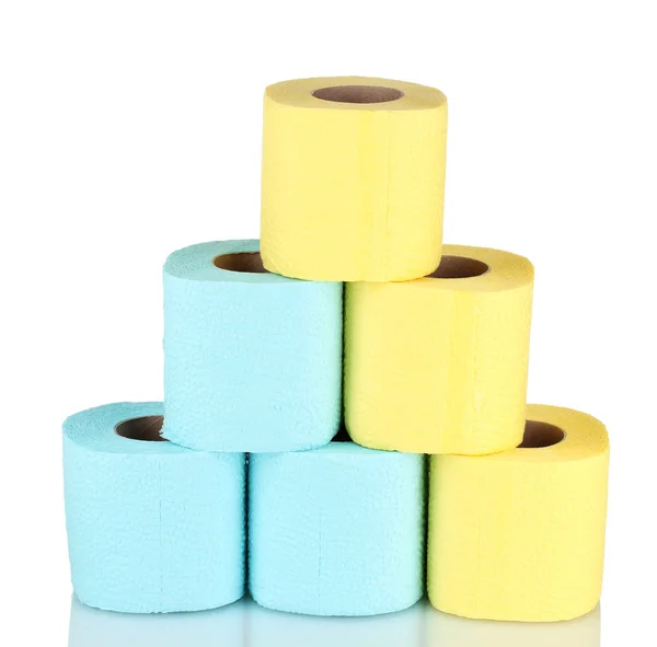 Rollos de papel higiénico aislados en blanco — Foto de Stock