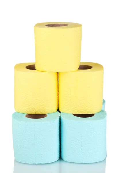 Role toaletního papíru izolované na bílém — Stock fotografie