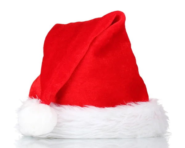 Bonito chapéu de Natal isolado no branco — Fotografia de Stock