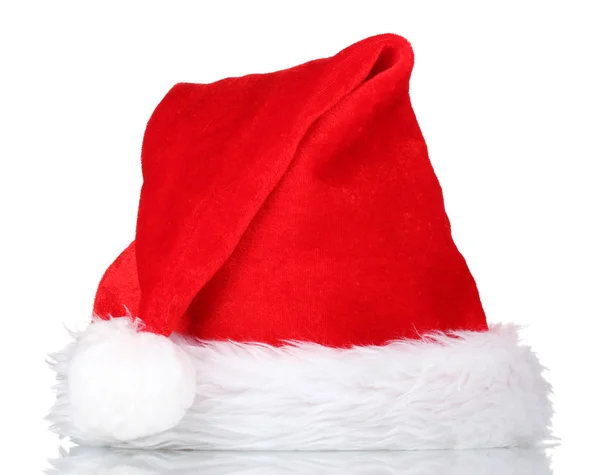 Güzel Noel şapka üzerine beyaz izole — Stok fotoğraf
