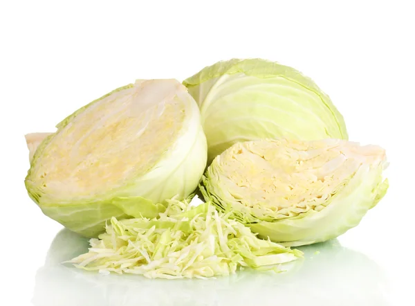 Sliced cabbage isolated on white — Stock Photo, Image