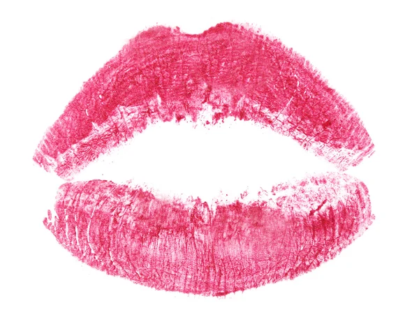 Rózsaszín ajkak elszigetelt fehér — Stock Fotó