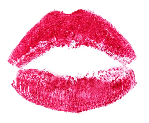 Pink lips isolated on white — Stock Photo, Image