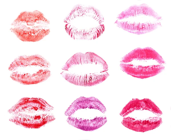 Collection of lips isolated on white — Stock Photo, Image