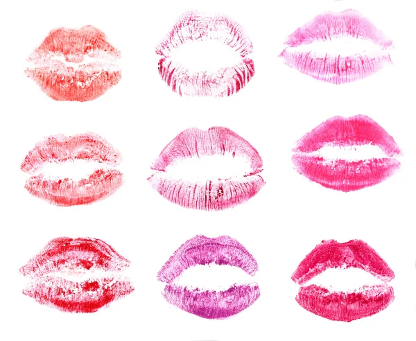 stock image Collection of lips isolated on white