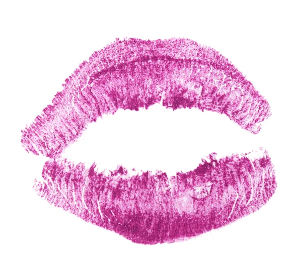 Pink lips isolated on white — Stock Photo, Image