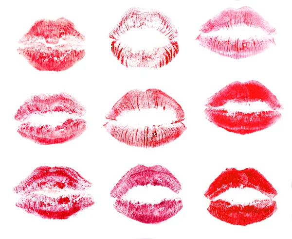 Coleção de lábios isolados em branco — Fotografia de Stock